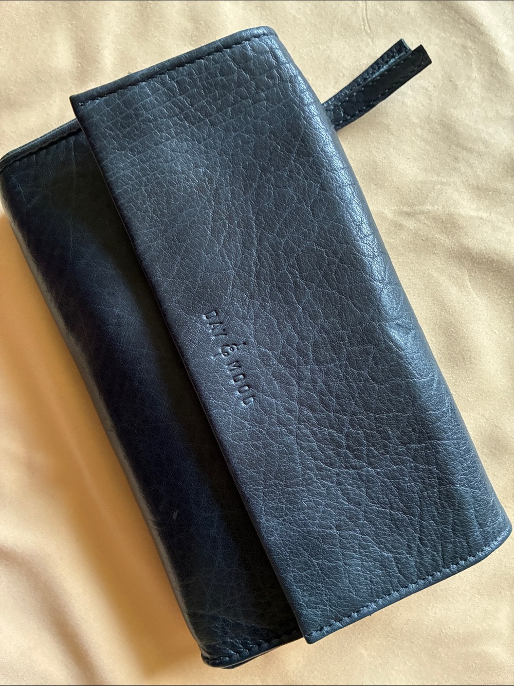Day & Mood Black Leather Zip Wristlet